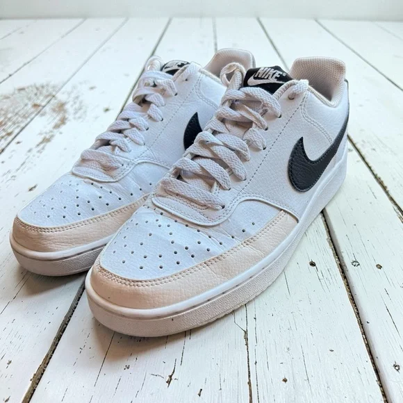 Nike Court Vision Low White/Pink/Black Sneakers Women’s Size 9.5 Leather - Picture 8 of 11